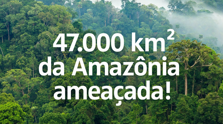 47.000 km² da Amazônia ameaçada !